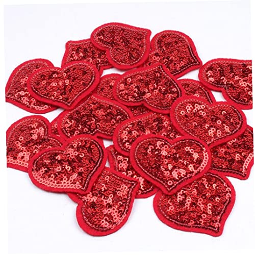 Fopytu 10 Pcs Pailletten Herz Nähen Auf/Eisen Auf Gestickten Flecken Kleidung Kleid Huthosen Schuhe Nähen Dekoration DIY Craft Applique Patches von Fopytu