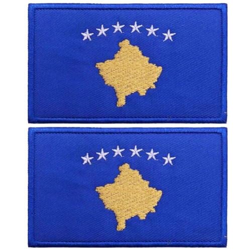 Fopytu 2 Pcs Kosovo -flaggenflecken Bestickte Taktische Moral Applique Bügeleisen Beim Nähen Auf Emblem -Patch Armband Stickerei von Fopytu