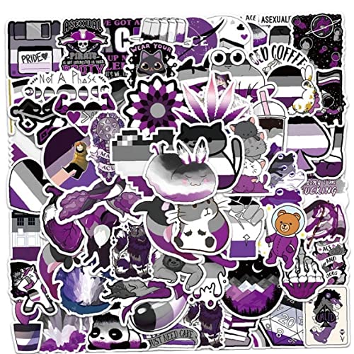 Fopytu Asexuelle Pride -Aufkleber, 60 Pcs LGBT Pride Vinylaufkleber Für Wasserflaschen -Laptop -Scrapbooking -abziehbilder Asexuelle Pride Geschenk von Fopytu