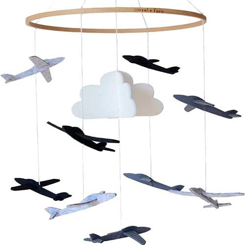 Fopytu Baby Crib Mobile Filz Windglocken Kleinen Flugzeugen Bettglocken, Die in Der Kinderzimmerdekoration Hängen von Fopytu