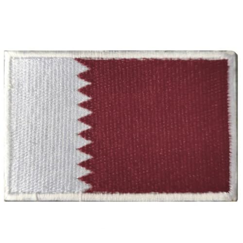 Fopytu Qatar Flaggenabzeichen Stickerei Applieque Armee Militärische Taktische Haken Und Loop Patches Katar Flaggen Patches Schulter -Emblem von Fopytu