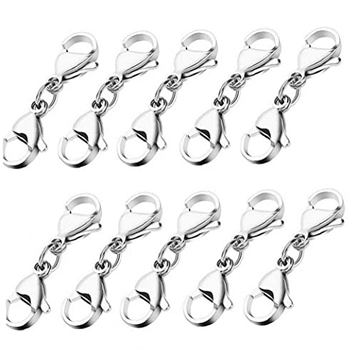 Hummerverschluss Doppelöffnung, 10 Stcs Lobster Claw Clasps Doppelkopf, Edelstahlarmband -steckverbinder Stücke Haken Für DIY Jewelly Making von Fopytu