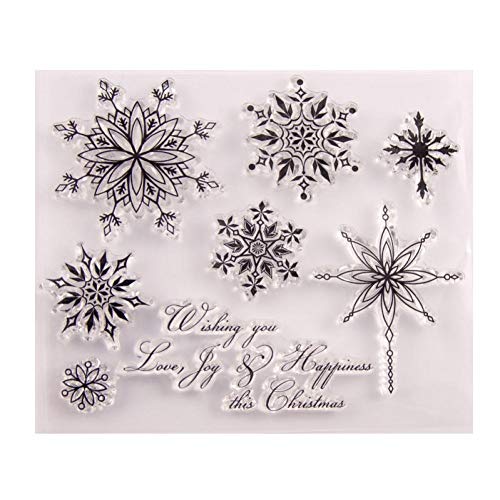 Fopytu Transparente Briefmarken Schneeflocken Weihnachtsflecken Klarstempel Stempel Silikon Scrapbooking Für Kartenherstellung Album Craft Decor von Fopytu