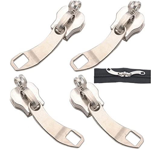 Fopytu Zipper Pull Tabs, 2 Paar 8 Zipper Pull Metall Zipper Slider Zipper Head DIY Kleidung Tasche Koffer Zubehör für Zipper Repair von Fopytu