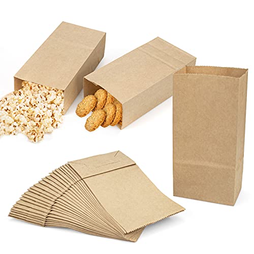 Foraineam 300 Stück Braun Klein Papiertüten 17 x 9 x 5cm Mini Geschenktüten Partytüten Kraftpapiertüten Braun Tüten Basteln Kraftpapier DIY Bodenbeutel für Weihnachten, Hochzeit, Firmenfeier von Foraineam