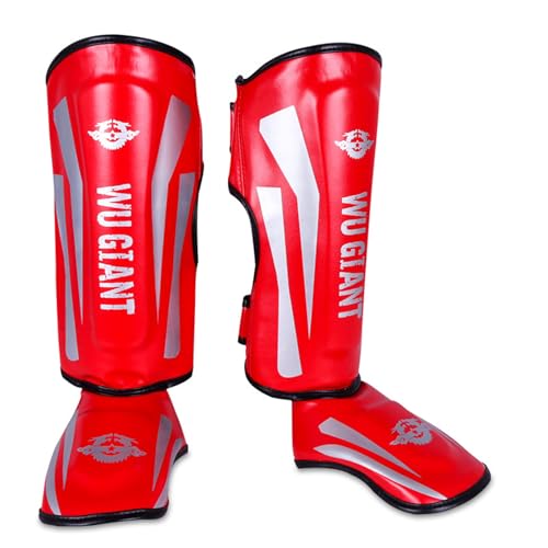 ForceRoute Schienbeinschoner für Muay Thai,Schienbeinschoner Kickboxen,Schienbeinschoner für Taekwondo,Schienbein- Und,Spannschutz,Verstellbar,Schienbeinschutz Polster Shin Guard Sparring. von ForceRoute