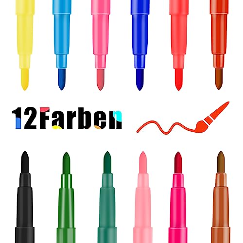 Forever Speed Filzstift-Set, 12 Stück im Nachfüllpack für Farbsprühstift, Airbrush-Set für Kinder, zum Malen & Zeichnen, wasserlöslich von Forever Speed