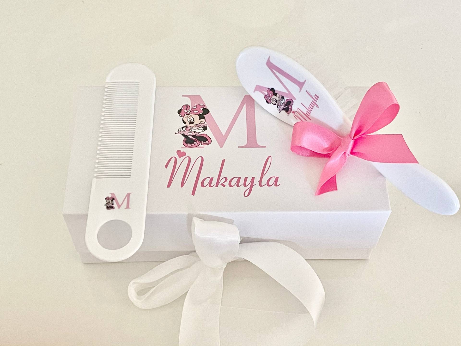 Personalisiertes Baby-Geschenk, Personalisiertes Baby Bürste Und Kamm-Set, Baby-Dusche-Geschenk, Minnie Maus Baby-Geschenk von ForeverPersonalized0