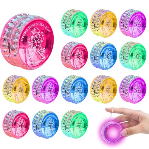 15 Stück LED Licht Jo-Jo, Kunststoff Responsive Yoyo, Leuchten Yoyos Für Kinder, Responsive Kugellager Jo-Jo für Geburtstag Party Gastgeschenk Mitgebsel Klassenzimmer Preise von Foreverup