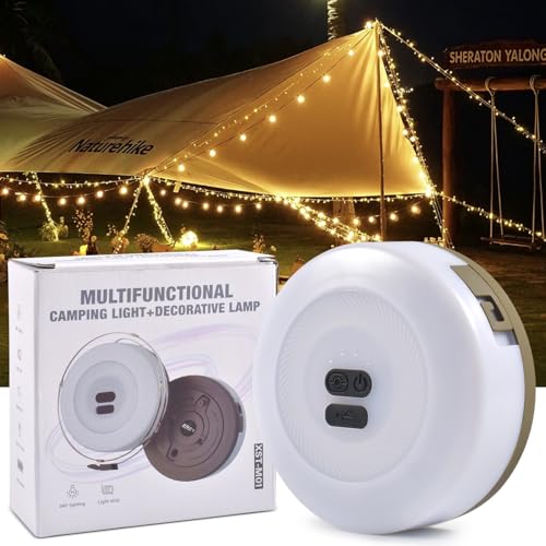 Forhome Camping Lichterkette Aufrollbar 10M Tragbare Wasserdichte Tragbare Verstaubare lichterkette Type C Wiederaufladbare für den außenbereich Camping, Garten und Wandern von Forhome