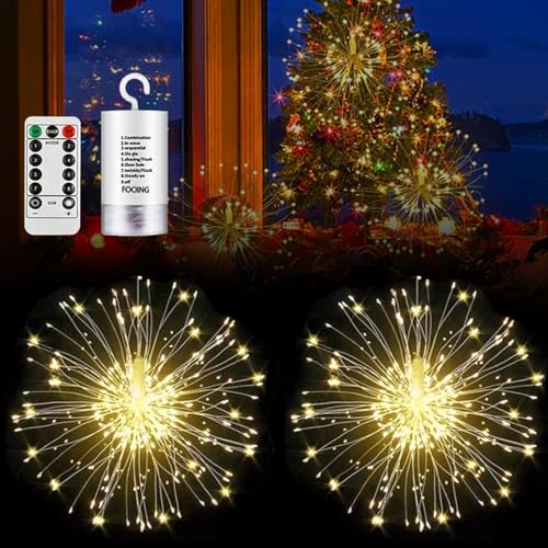 Forhome Led Lichter Feuerwerk 2 PACK 120LED Lichterkette Feuerwerk 8 Modi Haengend Feuerwerk Lichterketten von Forhome