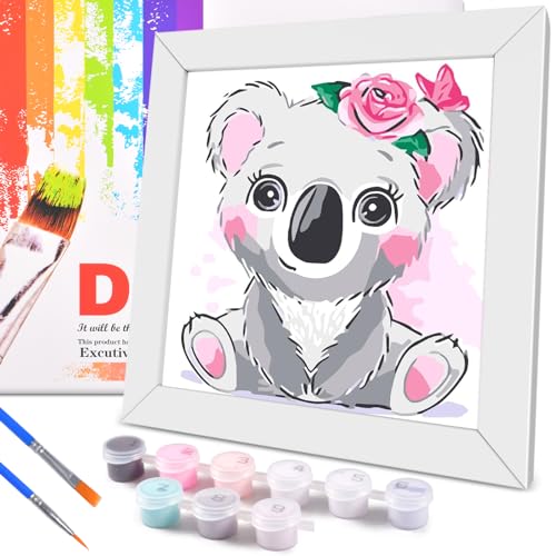 Forhome Malen Nach Zahlen Kinder Diy Paint By Numbers Bastelset Acrylfarben Set Malen Nach Zahlen Ab 5-10 Jahre Mädchen Und Jungen Mit Rahmen Pinsel Und Acrylfarben 20 X 20cm von Forhome