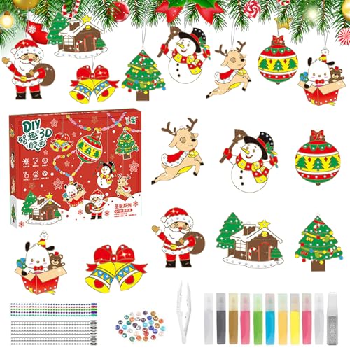 Forhome Weihnachten Malerei Für Kinder,Diy Diamant Malerei Anhänger,Diamond Painting Kinder Weihnachten,Diamond Painting Kinder Weihnachten,FüR WeihnachtsmäDchengeschenke, Erwachsenes Handwerk von Forhome