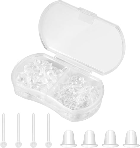 Kunststoff-Ohrringe, transparente Ohrringe, Ohrstecker und Verschlüsse, Silikon-Ohrstecker, 100 Paar Kunststoff-Ohrringe, transparente Ohrringe, Ohrstecker und Verschlüsse, Silikon-Ohrstecker, 100 Paar von Formulen