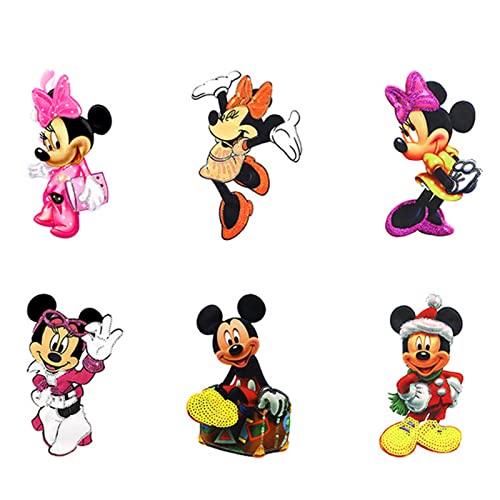 6 Stück Minnie MickeyPatches zum Aufbügeln, Flicken zum Aufbügeln Kinder,Tiere Cartoon Kleidung Aufnäher,Bügelbilder für Textilien Kinder,Aufnäher Kinder Für Kleidung Jacken Rucksäcke Jeans. von Forninc