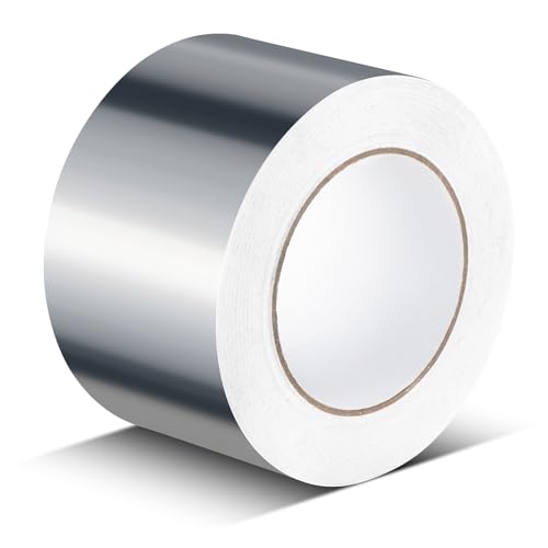 Fosdaling Aluminium Klebeband Hitzebeständig - Selbstklebend Alu-Klebeband - 1 Rollen 75mm X 50m Silber Aluband - Wasser- und Dampfdicht, Aluminium Tape zum Reparieren, Versiegeln und Isolierung von Fosdaling