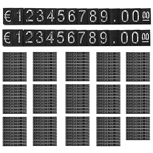 Fossthiroy 150 Sets Kunststoffwürfel, Preisschilder, verstellbarer Zahlenständer, Rahmen, Etiketten-Shop von Fossthiroy