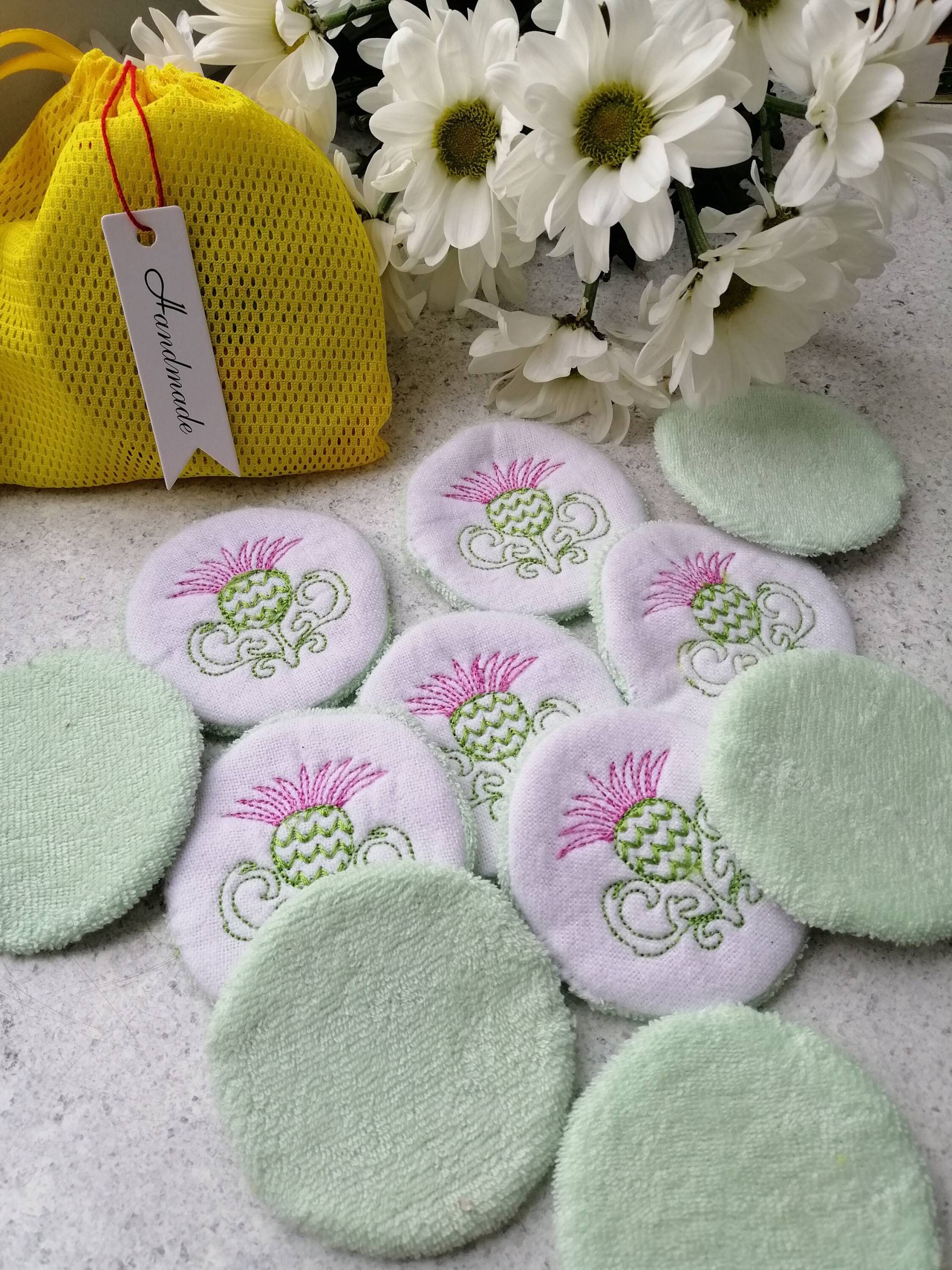 Wiederverwendbare Baumwoll-Runden. Makeup Entferner Pads, Waschschwamm, Set Von 8 Tüchern Und Beuteln, Baumwollschwamm, Eco Friendly Soft von FotiniaDesign