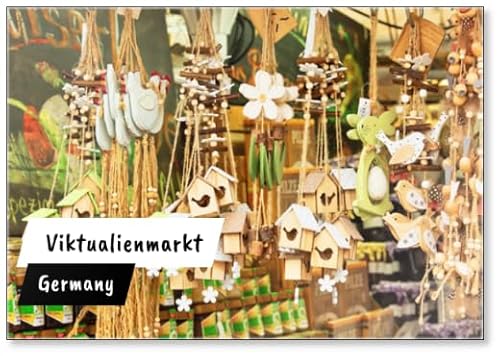 München, Deutschland - Holzfiguren verkauft im Viktualienmarkt im Zentrum von München, beliebtes Reiseziel Deutschlands, Kühlschrankmagnet von Foto Magnets