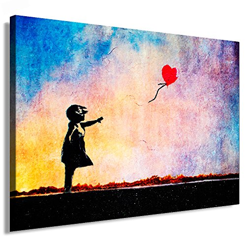 Fotoleinwand24 - Banksy Graffiti Art There is Always Hope / AA0134 / Bild auf Keilrahmen/Bunt / 100x70 cm von Fotoleinwand24