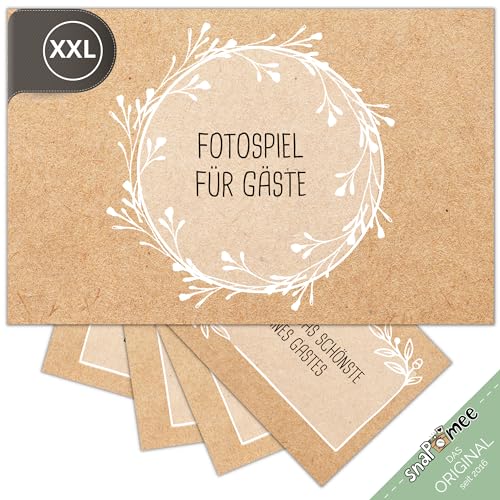 Fotospiel Hochzeit XXL - Das Original von snaPmee - 100+9 Fotoaufgaben - Hochzeitsspiel für Gäste & Brautpaar - Kraftpapier von Fotospiel