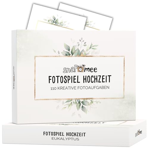 Fotospiel Hochzeit XXL by snaPmee - 100+9 Fotoaufgaben - Hochzeitsspiel für Gäste & Brautpaar (Eukalyptus Deluxe) von Fotospiel