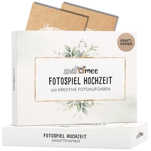 Fotospiel Hochzeit XXL by snaPmee - 100+9 Fotoaufgaben - Hochzeitsspiel für Gäste & Brautpaar (Kraftpapier Deluxe) von Fotospiel