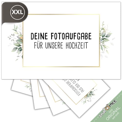 Fotospiel Hochzeit XXL - Das Original von snaPmee - 100+9 Fotoaufgaben - Hochzeitsspiel für Gäste & Brautpaar (Eukalyptus) von Fotospiel