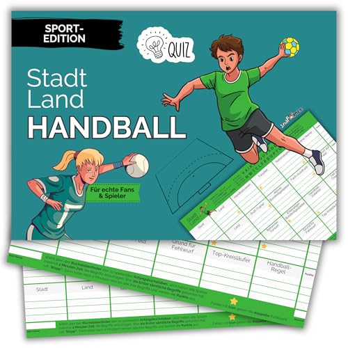 Stadt Land Handball by snaPmee - Geschenk für Spieler, Trainer & Fans - Quiz Spiel Handballverein - 50 Blatt Din-A4 von Fotospiel