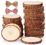 Holzscheiben, Naturholz, runde Holzkreise zum Basteln, Weihnachtsschmuck, unlackiertes Holz-Set mit vorgebohrtem Loch für Bastelarbeiten, Kunst, Malerei, Tafelaufsätze (7,9–8,9 cm), 30 Stück von FouFrame