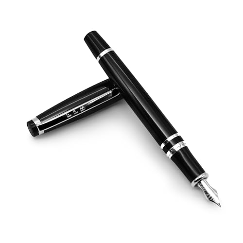 Fountain Pen Revolution FPR Ambassador Füllfederhalter mit Ultra-Flex-Feder, luxuriöses Stift-Set mit Flaschenfüll-Konverter und 2 langen Patronen, Schwarz von Fountain Pen Revolution