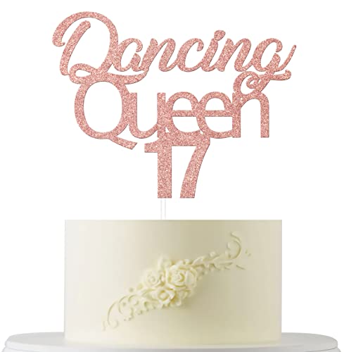 Dancing Queen 17 Tortenaufsatz, Happy 17th Birthday Cake Decorations Young and Sweet Only 17 17 & Fabulous Party Decor 17th Birthday Party Decor Rose Gold Glitter von Four Ever Sweet