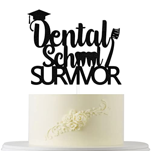 Dental School Survivor Cake Topper, Congrats Dentist Cake Decorations, Congrats Doctor Party Decor Congrats Doctor 2022 Grad Party Decor Black Glitter von Four Ever Sweet