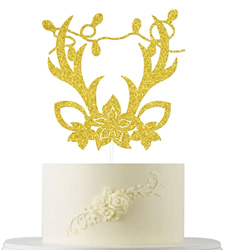 Weihnachten Hirsch Tortenaufsatz Gold Glitzer, Frohe Weihnachten Kuchen Topper, Xmas Holiday Cake Topper, Weihnachten Kuchen Dekorationen, Neujahr Kuchen Topper, Weihnachten Party Dekorationen von Four Ever Sweet