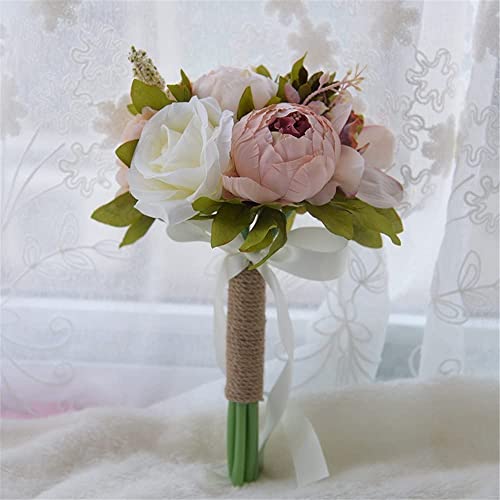 Fouriding Brautstrauß Braut Brautjungfer Brautjungfern Blumensträusse Hochzeit Strauß Künstliche Blumenstrauß künstlicher Rosenstrauß Bouquet Deko (Peony) von Fouriding