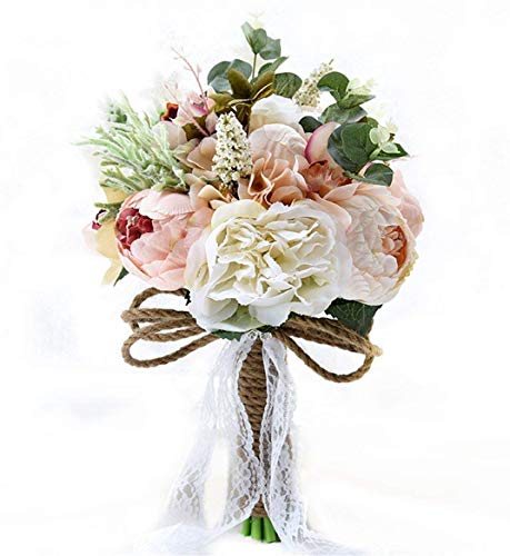 Fouriding Brautstrauß Braut Brautjungfern Blumensträusse Hochzeit Rosen Strauß Blumenstrauß künstlicher Rosenstrauß Bouquet Deko von Fouriding