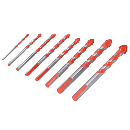 Wolframkarbidbohrer, verschleißfester Multifunktionsbohrer-Kit mit hoher Härte, für Keramikfliesen Glasziegelbeton(8PCS) von Fournyaa