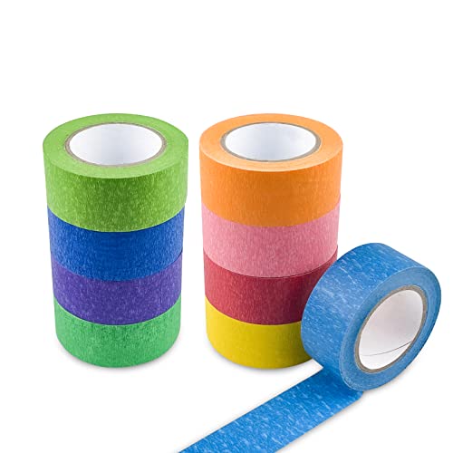 Fousenuk 9 Rollen Masking Tape, Washi Tape 25mm x 3m für DIY Begeisterten Washi Tape Set mit 9 Farben, Dekoratives Klebeband für Heimwerker, Dekoratives Handwerk, Geschenkverpackung, Scrapbook von Fousenuk