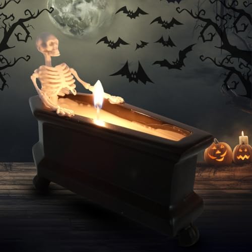 Halloween Deko, Halloween Totenkopf Kerze, Candle Bubble Bath Skeleton, Halloween Epoxidharz Totenkopf Kerze von Fouvin