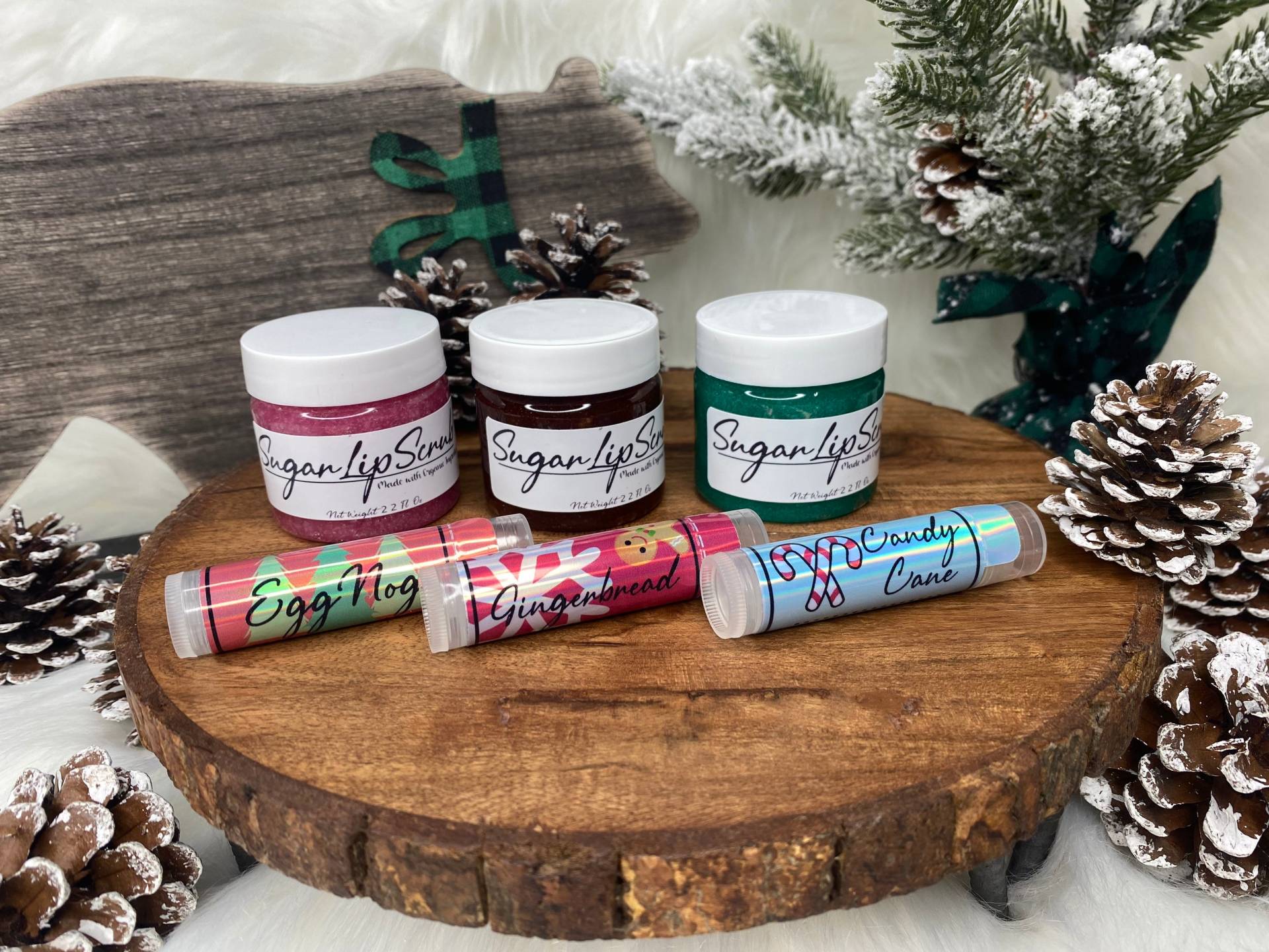 3Er Set Lippenbalsamen Plus Lippenpeeling Ei Nog Lebkuchen Zuckerstange Weihnachtsgeschenk von FowlMouthBoutique