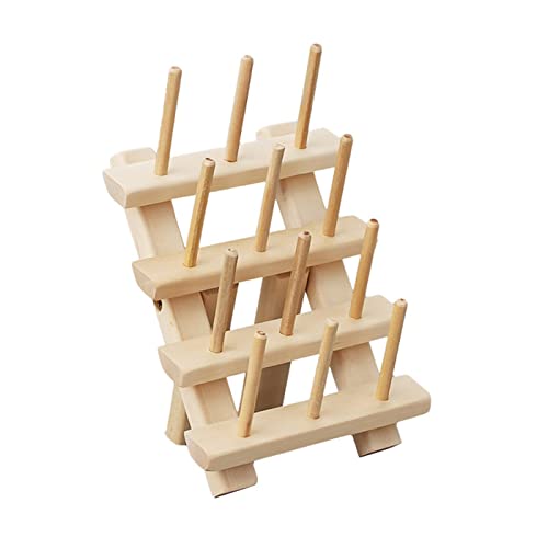 Fadenregal Holz Fadenhalter 12 Spule Fadenlagerregal Fadenspulenständer Nähkegel Aufbewahrung Organizer Nähen von Fowspvzn