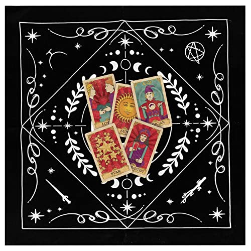 Fowybe Altartuch | 49x49cm Weissagungs-Tarot-Tuch zum Lesen | Mondphasen Tarotkarten Weissagungs-Tischdecke für Weissagung, Heimwanddekoration von Fowybe