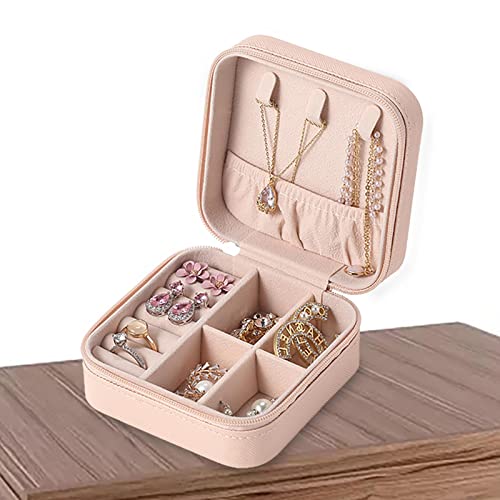 Fowybe Reise-Schmuckkästchen | Schmuckschatullen für Frauen Halsketten-Set,Mini-Schmuckkästchen, doppellagig, Reise-Schmuck-Organizer für Frauen, Mädchen, Geschenk, schwarz von Fowybe