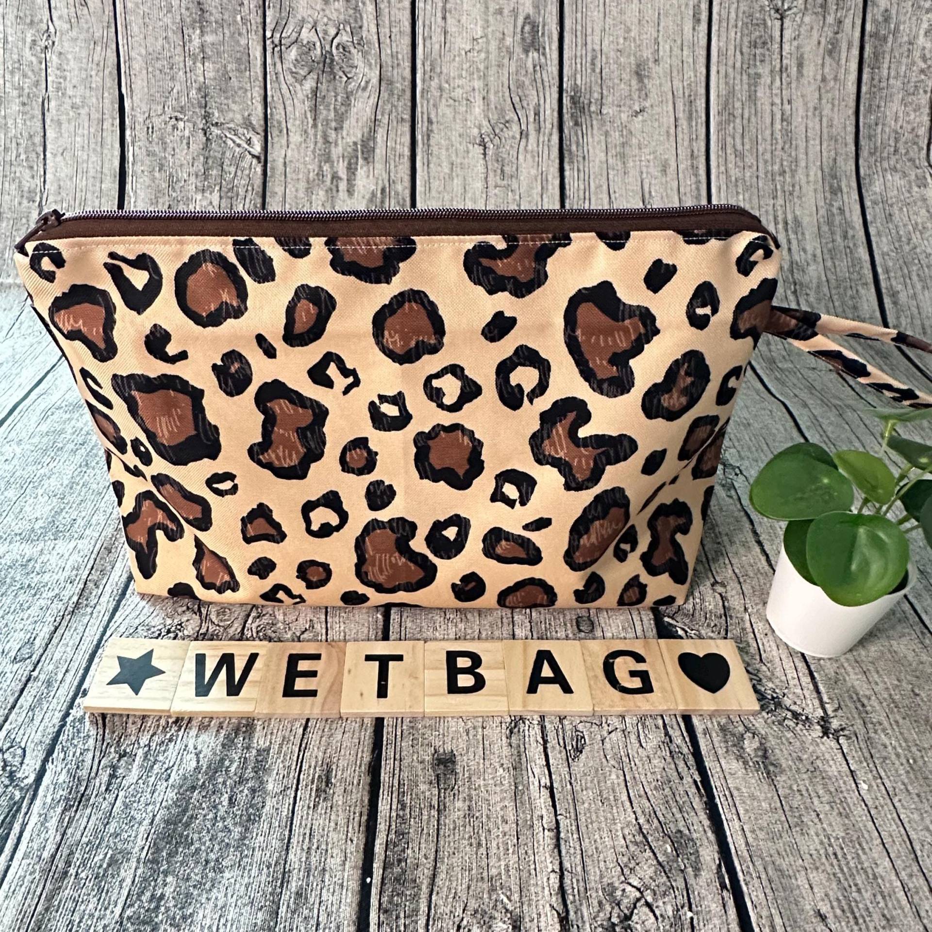 Wetbag Nasstasche Waschtasche Wechseltasche Wickeltasche Wechselkleidung Badetasche Schwimmtasche Kindergartenkind Kita Namensfeld Getigert von FoxFrogShop