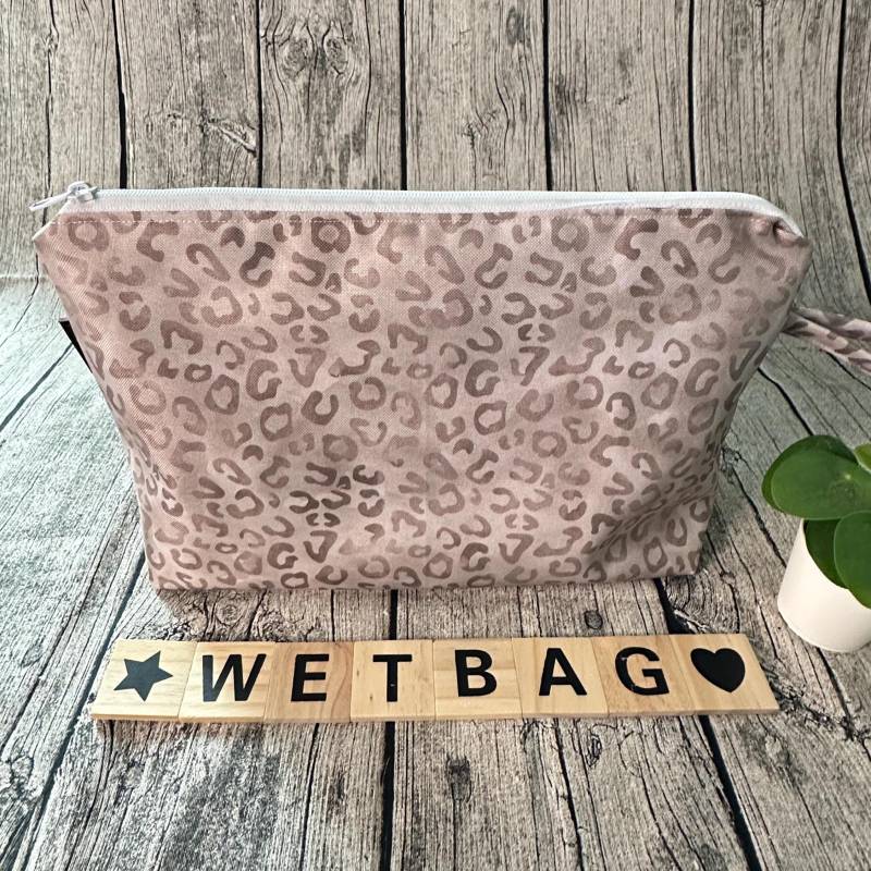 Wetbag Nasstasche Waschtasche Wechseltasche Wickeltasche Wechselkleidung Badetasche Schwimmtasche Kindergartenkind Kita Namensfeld Getigert von FoxFrogShop