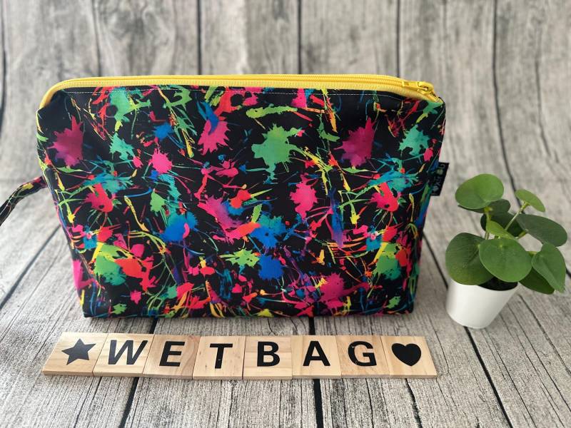 Wetbag Nasstasche Waschtasche Wechseltasche Wickeltasche Wechselkleidung Badetasche Schwimmtasche Kindergartenkind Kita Namensfeld von FoxFrogShop