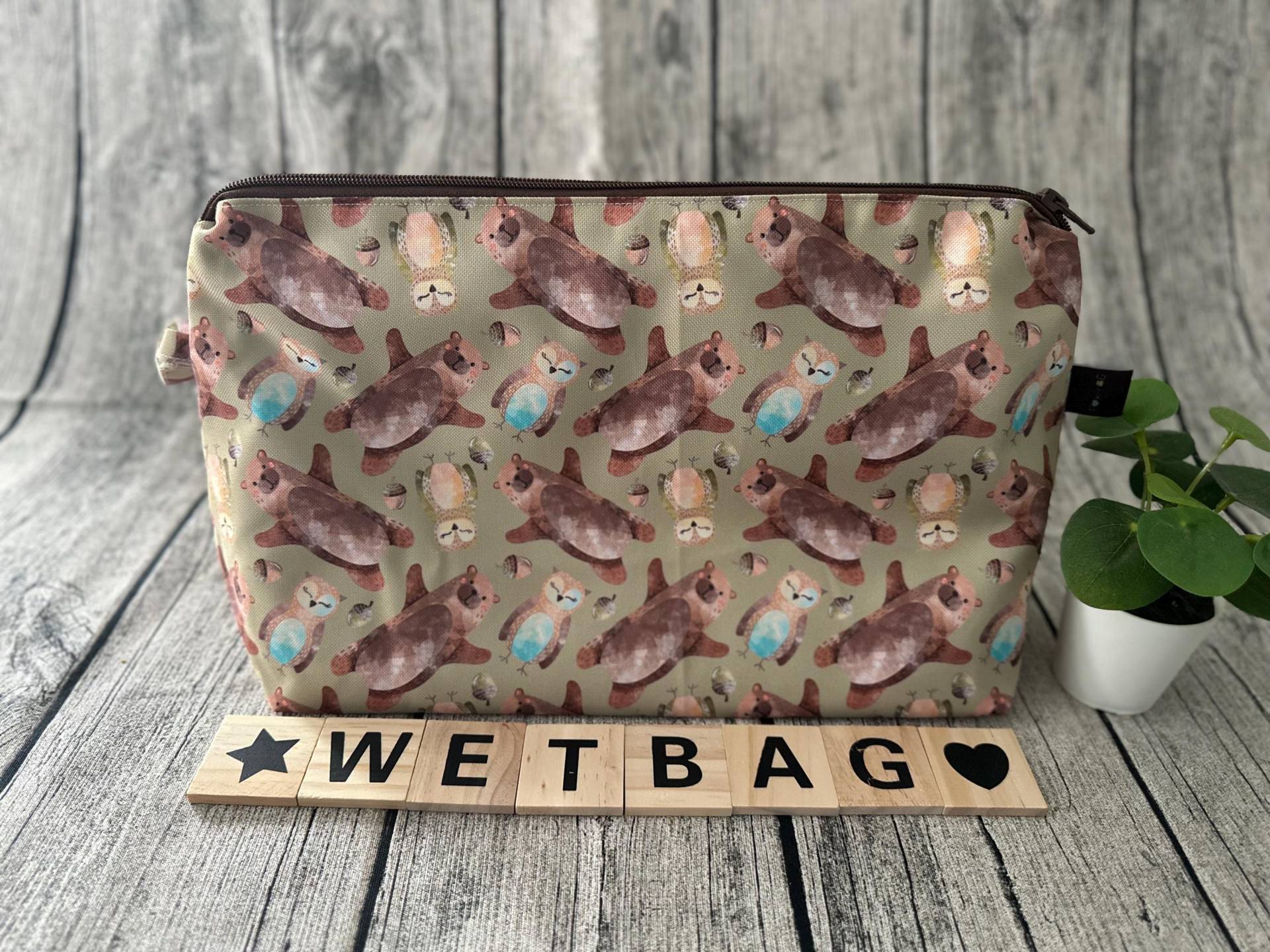 Wetbag Nasstasche Waschtasche Wechseltasche Wickeltasche Wechselkleidung Badetasche Schwimmtasche Kindergartenkind Kita Namensfeld von FoxFrogShop