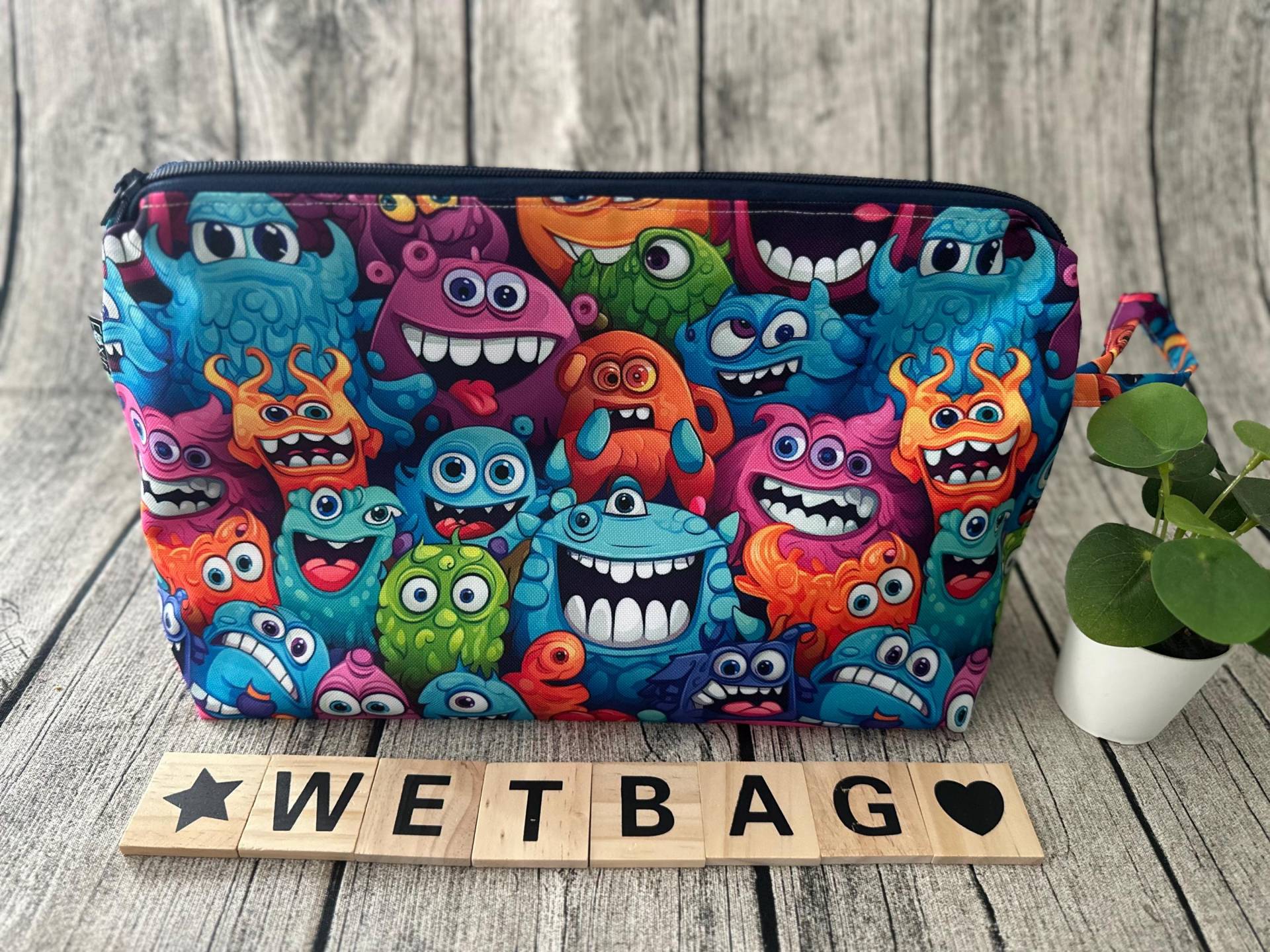 Wetbag Nasstasche Waschtasche Wechseltasche Wickeltasche Wechselkleidung Badetasche Schwimmtasche Kindergartenkind Kita Namensfeld von FoxFrogShop