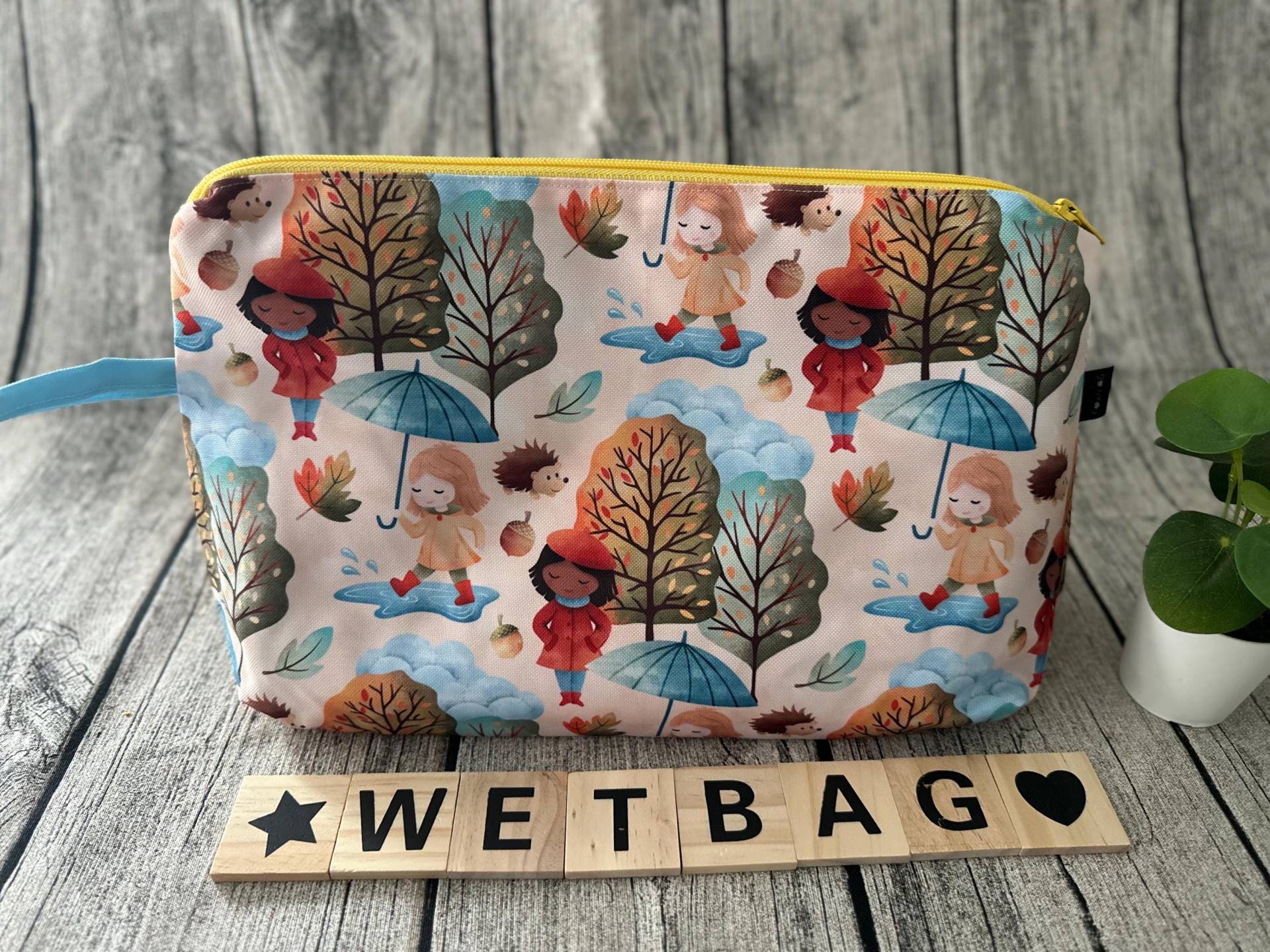 Wetbag Nasstasche Waschtasche Wechseltasche Wickeltasche Wechselkleidung Badetasche Schwimmtasche Kindergartenkind Kita Namensfeld von FoxFrogShop