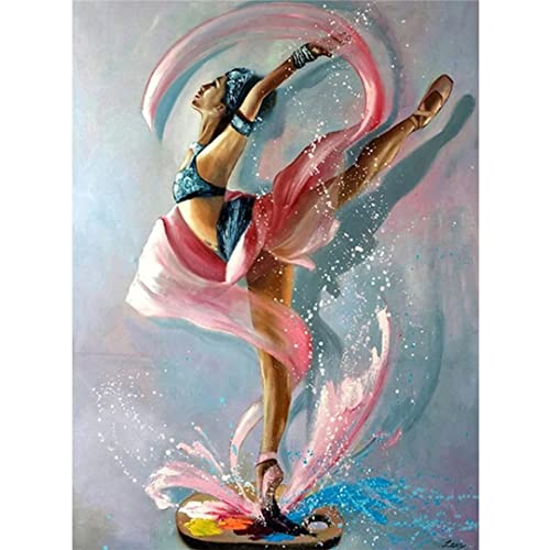 5D Diamond Painting Ballerina-Mädchen Diamant Painting Set, DIY Daiments Painting Vollbohrer Kit, Malen Nach Zahlen Erwachsene Kinder, Büro Eingang Wand Wohnzimmer Schlafzimmer Dekoration,30x40cm von Foyaya